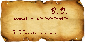 Bognár Dömötör névjegykártya
