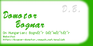 domotor bognar business card